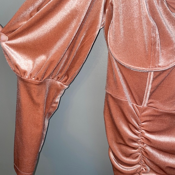 EUC Eloquii Bustier Velvet Dress In Light Pink Dusty Rose Size 16 - Picture 4 of 9